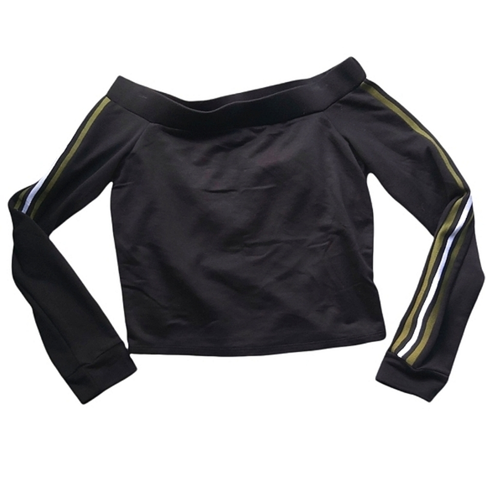 Fashion Nova Cold Shoulder Long Sleeve Crop size M